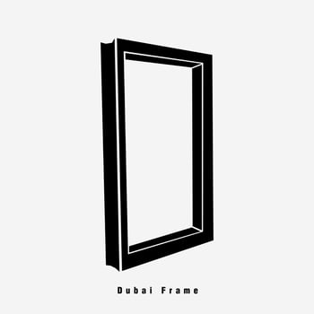 Dubai frame vector icon silhouette.