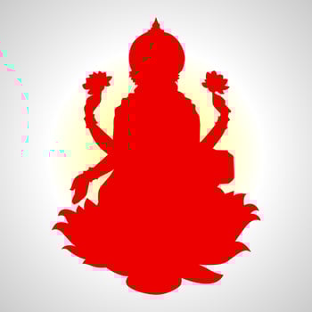 Red lakshmi vector silhouette icon. Diwali laxmi icon.