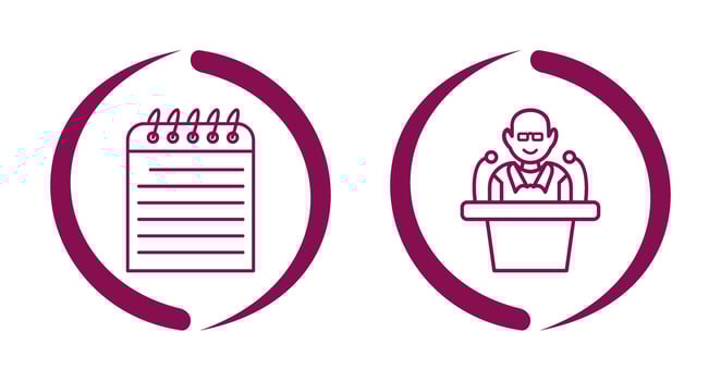 Note and Lecture Icon vector