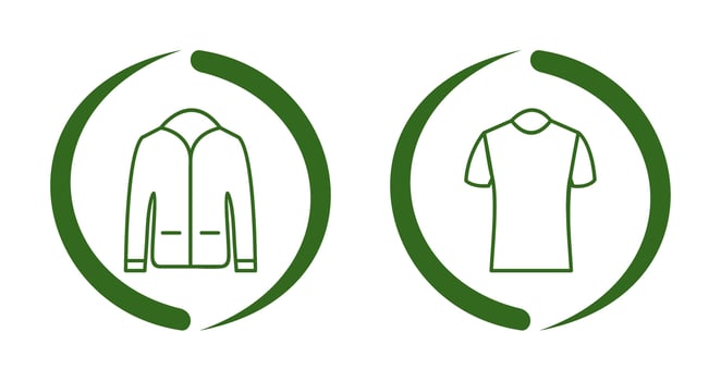 Mens Jacket and Polo Shirt Icon vector