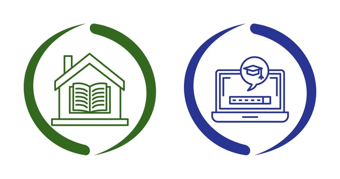 Digital Learning and Homeschooling Icon vector