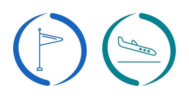 Wind Sign and Arrival Icon vector