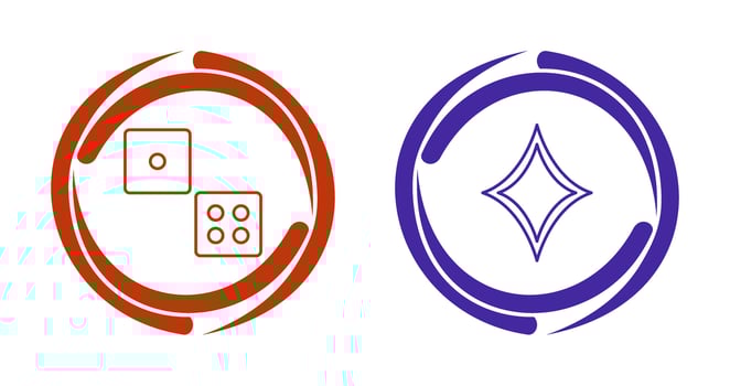 dice and diamond and  Icon vector