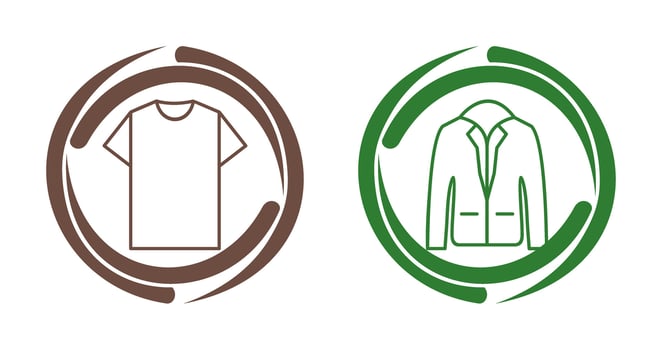 Plain T Shirt and Stylish Jacket Icon vector
