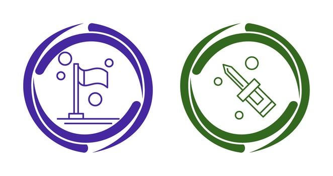 Flag and Screw Driver Icon vector