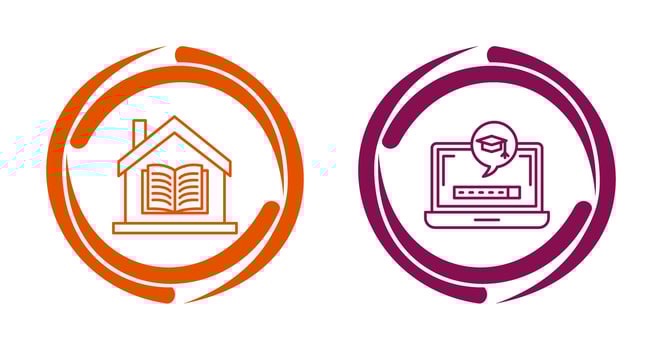 Digital Learning and Homeschooling Icon vector