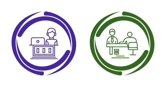 Employee and Evaluating work Icon vector