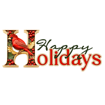 Happy Holidays decorative lettering, quote. Generated by AI png