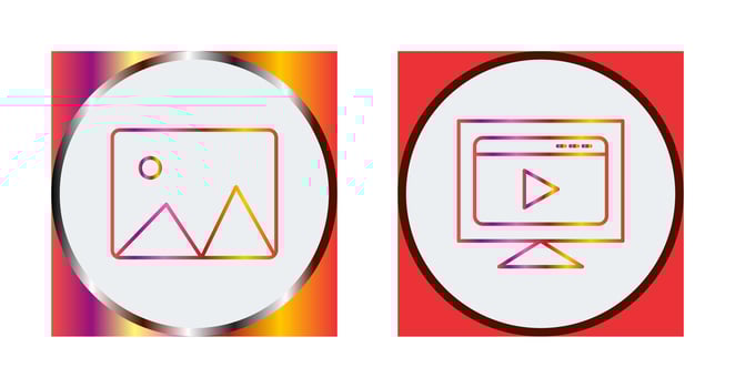albums and video streaming Icon vector
