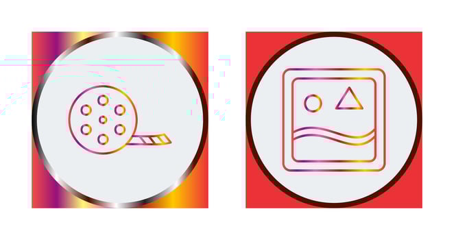 film reel and images Icon vector