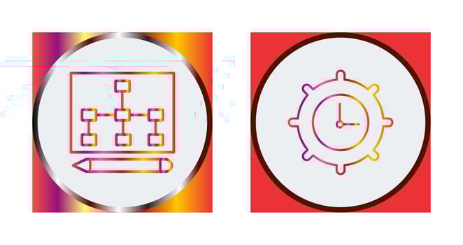 draw hierarchy and time setting  Icon vector