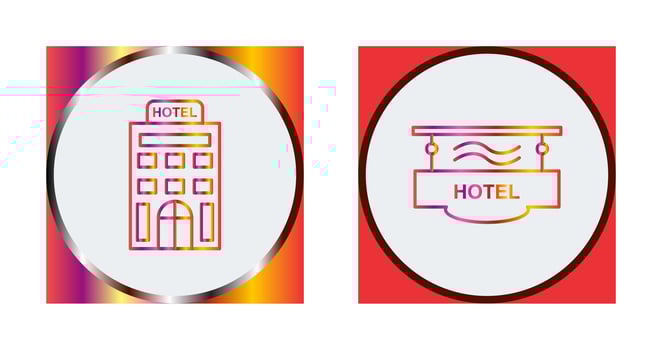 hotel and hotel sign  Icon vector