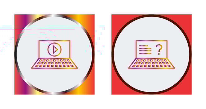 Play Video and Online Exam Icon vector