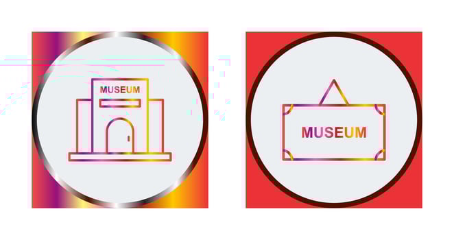 Museum Building and Museum Icon vector