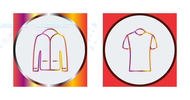Mens Jacket and Polo Shirt Icon vector