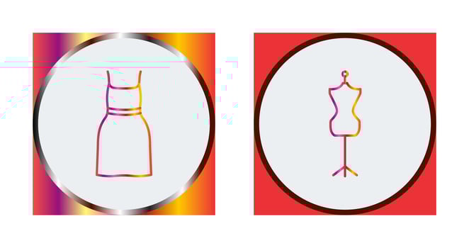 Cocktail Dress and Dress Holder Icon vector