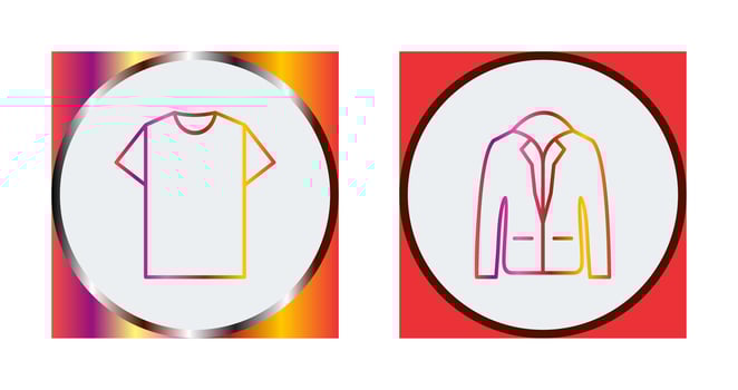 Plain T Shirt and Stylish Jacket Icon vector