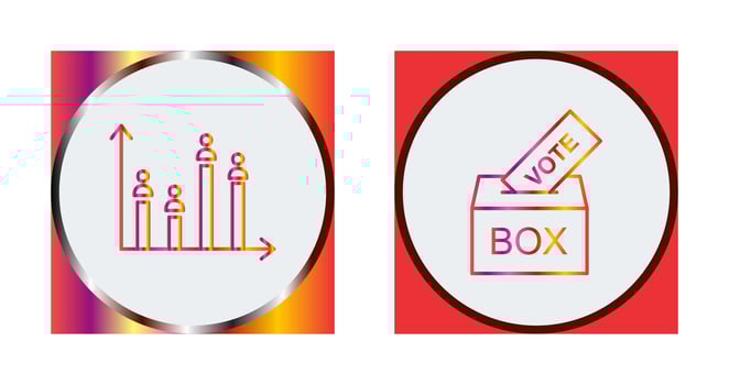 Giing Vote and Candidate and Graph Icon vector