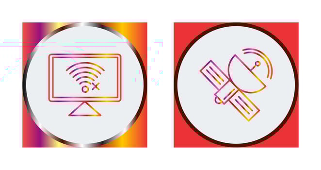Disconnected Network and Satellite Icon vector