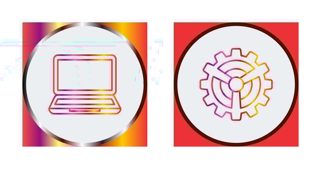Laptop and Setting Icon vector