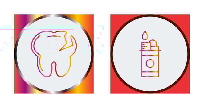 Tooth and Lighter Icon vector