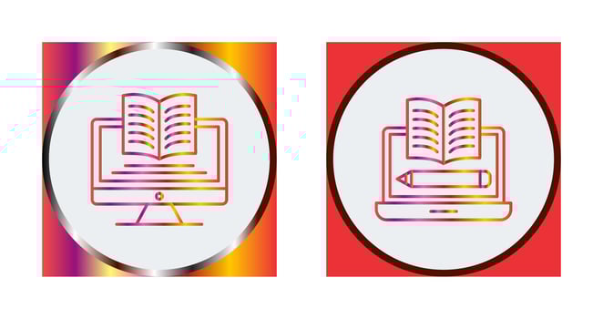 Digital Learning and Written Icon vector