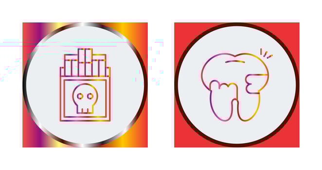 Smoking Kills and Toothache And Plaque Icon vector