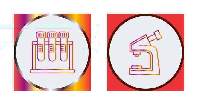 Test Tube and Microscope Icon vector