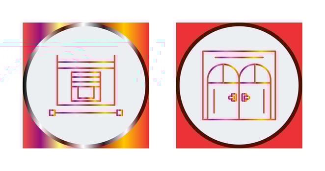Blind and Door Icon vector