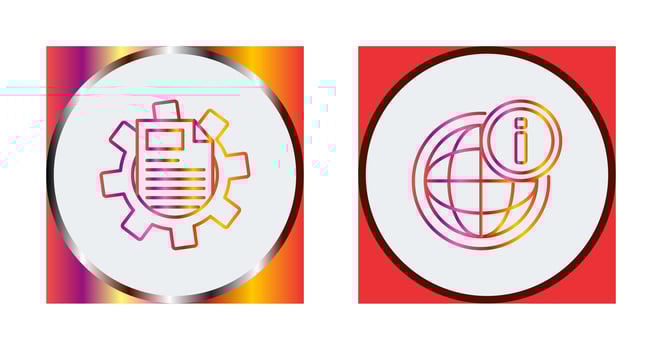 cogwheel and world Icon vector