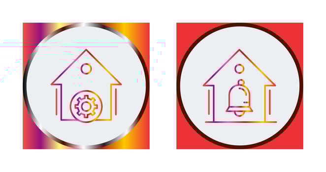 Settings and Alert Icon vector