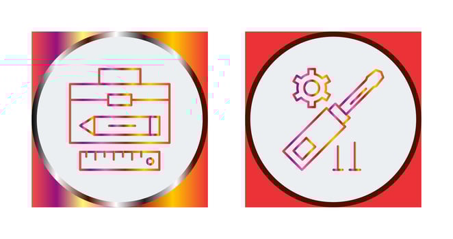 Geometry and Gear Icon vector