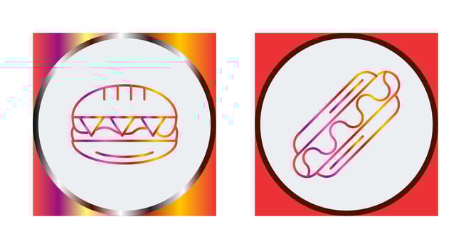 Sandwich and Hotdog Icon vector