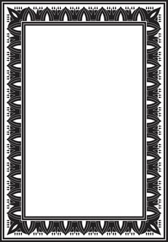 Vector square black monochrome Egyptian ornament. Endless border, ancient Egypt frame