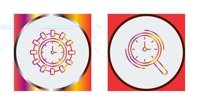 Direction and Magnifier Icon vector