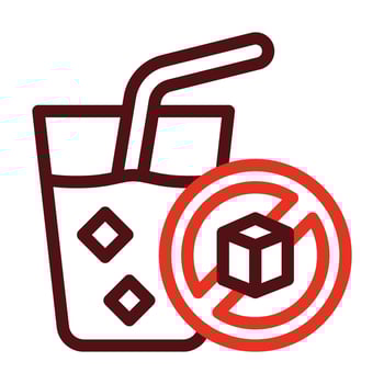 Sugar Free Vector Thick Line Two Color Icons For Personal And Commercial Use.