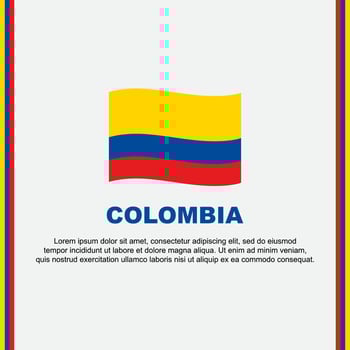 Colombia Flag Background Design Template. Colombia Independence Day Banner Social Media Post. Colombia Cartoon vector