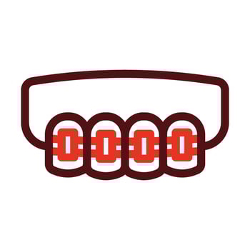 Brackets Vector Thick Line Two Color Icons For Personal And Commercial Use.