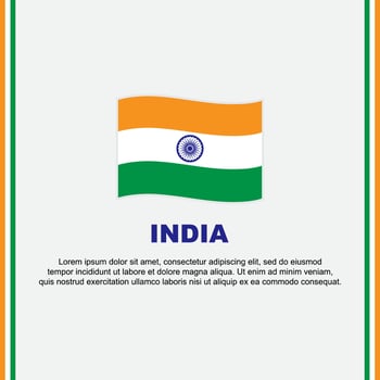 India Flag Background Design Template. India Independence Day Banner Social Media Post. India Cartoon vector