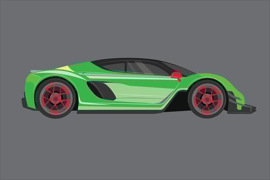 Elegant green premium luxury high class realistic sports car. car model style electric power urban lifestyle business modern artwork design vector template isolated background