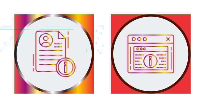 resume and browser Icon vector