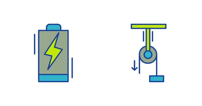 Battery and Pully Icon vector