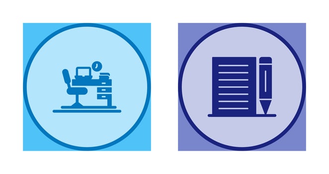 Office Desk and Note Icon vector