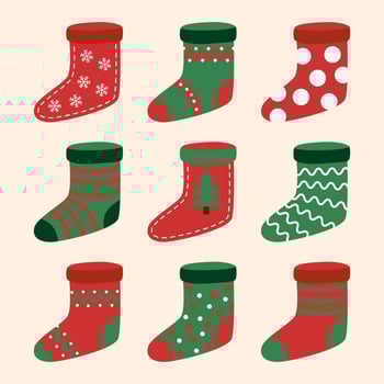 Socks Christmas set vector