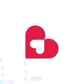 letter b baby love symbol logo logo vector