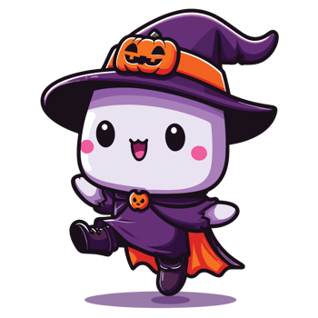 Beautiful Halloween Boo Wearing Hat - Ai Generative png
