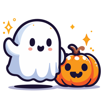 Beautiful Halloween Boo Wearing Hat - Ai Generative png