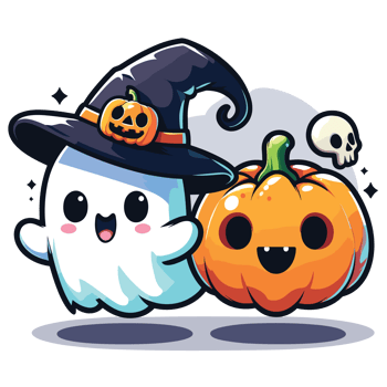 Beautiful Halloween Boo Wearing Hat - Ai Generative png