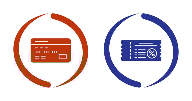 Debit Card and Voucher Icon vector