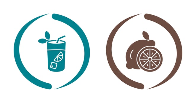 Mojito and Lemon Icon vector